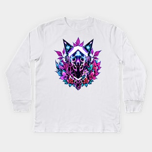 Cyberpunk Flowers Kids Long Sleeve T-Shirt